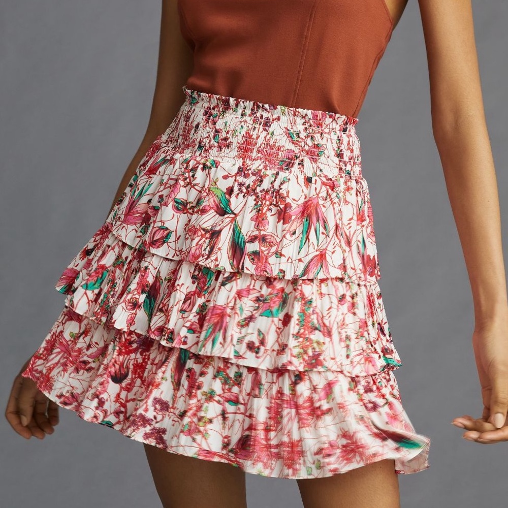 NWT Anthropologie Tiered Mini Skirt sz SP petite